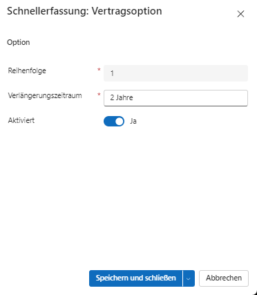 Verlängerungsoptionen