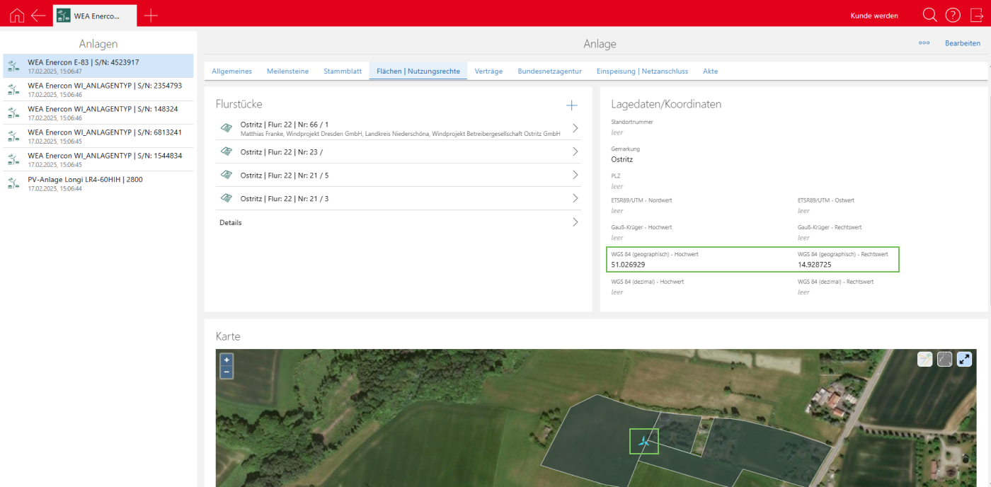 Windkraftanlage_Lesemaske_Koordinaten und Map mit dem Punkt in der Karte.png